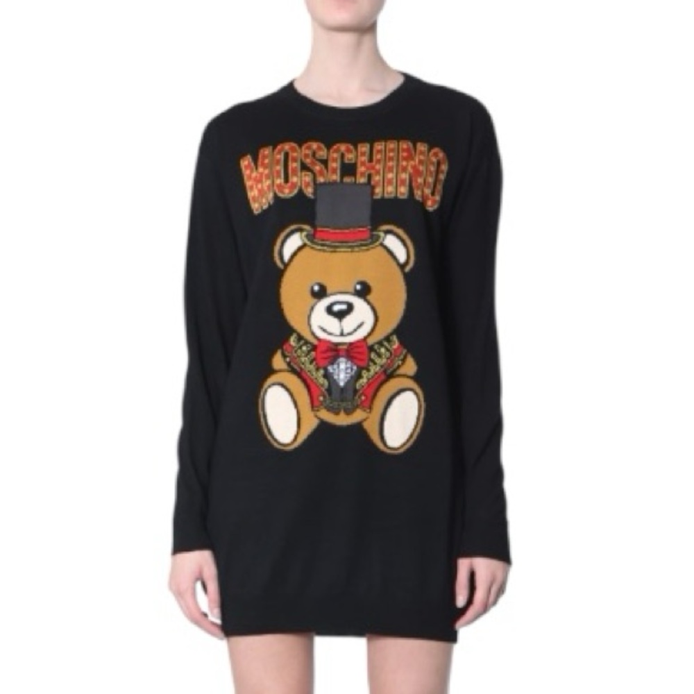 Authentic Moschino Teddy Bear Circus Inlay Knit Dress